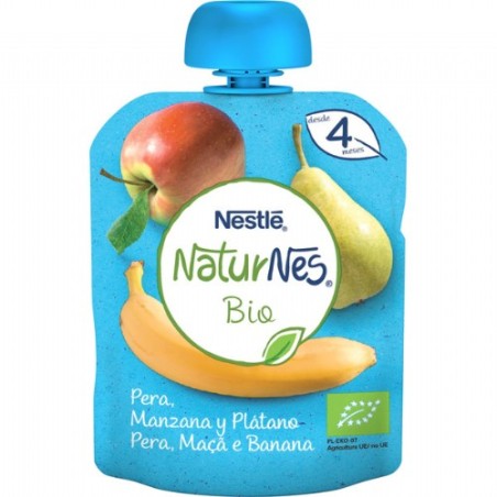 NATURNES BOL BIO PLATANO / MANZANA / PERA 90GR + 4MESES NESTLE