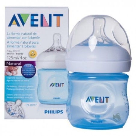 BIBERON PP NATURAL PHILIPS AVENT 125 ML AZUL