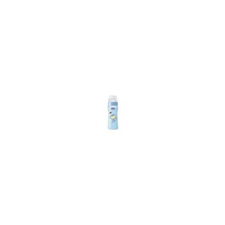 BIBERON PP T SILICONA MR WONDERFUL CHICCO FISIOL 4M+ 330 ML AZUL