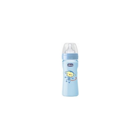 BIBERON PP T SILICONA CHICCO FISIOLOGICO FLUJO M 2M+ 250 ML AZUL