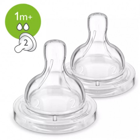 TETINA SILICONA FLUJO LENTO AVENT PHILIPS + 1 M