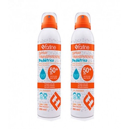 FARLINE DUPLO SPRAY TRANSPARENTE RESISTENTE AL AGUA PEDIATRICO 50 SPF + 200 ML