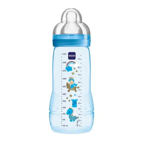 BIBE MAM BABY BOTTLE 330 ML 4+ M AZUL A126