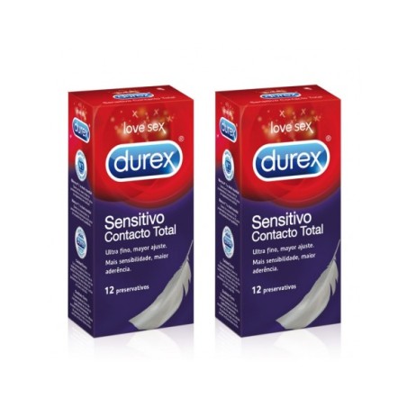 DUREX SENSITIVO CONTACTO TOTAL PRESERVATIVOS 12 PRESERVATIVOS 2 CAJAS