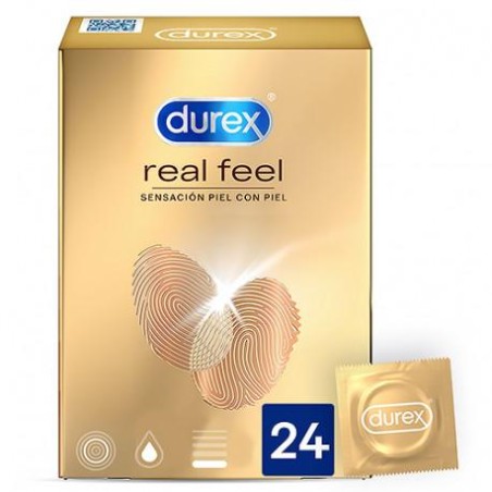 DUREX REAL FEEL PRESERVATIVO SIN LATEX 24 U